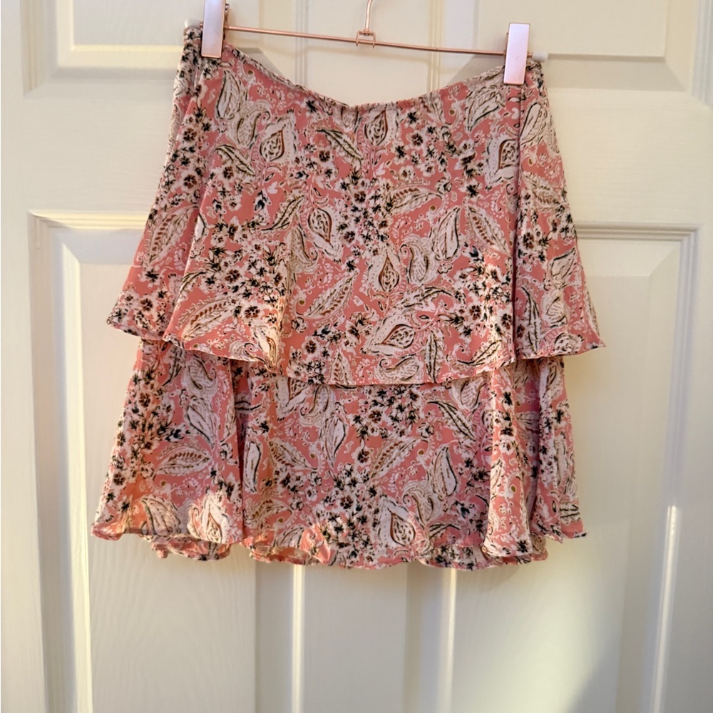 Zara Pink Floral Tiered Skort